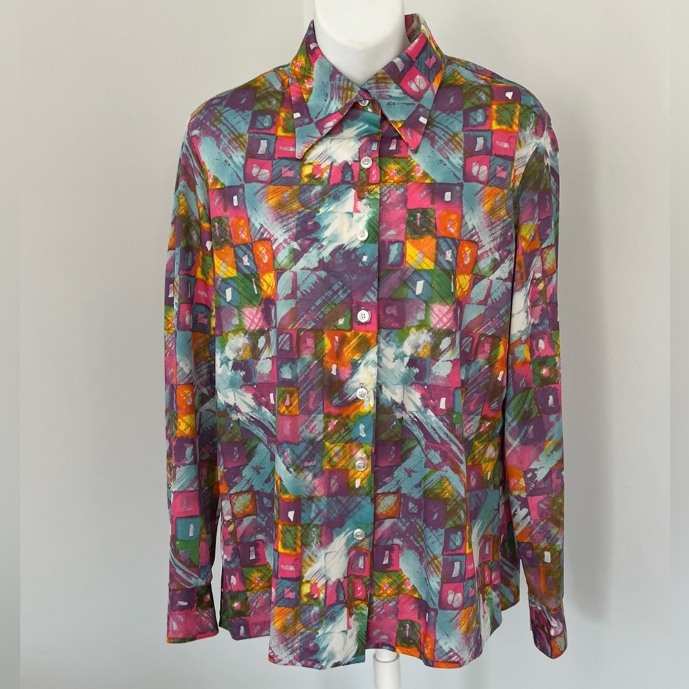 Vintage 1970’s Multi-Colored Buttondown Blouse